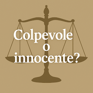 Illustrazione simbolica di un imputato davanti alla giustizia, con bilancia e giudici a rappresentare i tre gradi di giudizio nel sistema italiano.